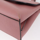 GUCCI Bamboo Daily Hand Bag Leather 2way Pink Silver 370831 Auth 153982-16