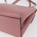 GUCCI Bamboo Daily Hand Bag Leather 2way Pink Silver 370831 Auth 153982-18