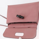 GUCCI Bamboo Daily Hand Bag Leather 2way Pink Silver 370831 Auth 153982-20