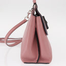GUCCI Bamboo Daily Hand Bag Leather 2way Pink Silver 370831 Auth 153982-4