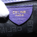 CELINE Hand Bag Suede 2way Purple Gold Auth 153983-12