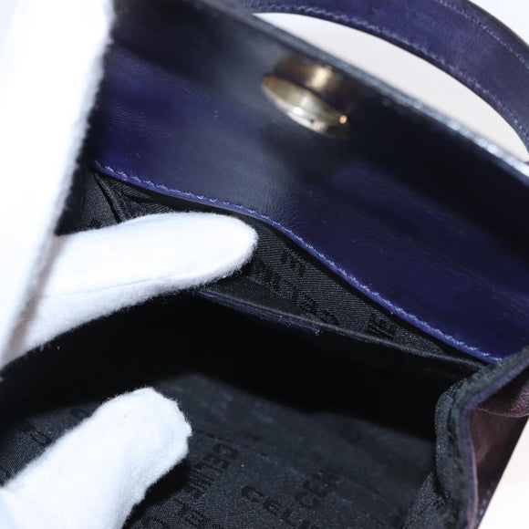 CELINE Hand Bag Suede 2way Purple Gold Auth 153983