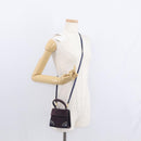 CELINE Hand Bag Suede 2way Purple Gold Auth 153983-22