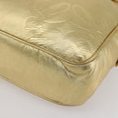 LOEWE Anagram Shoulder Bag Leather Gold Auth 153984-8