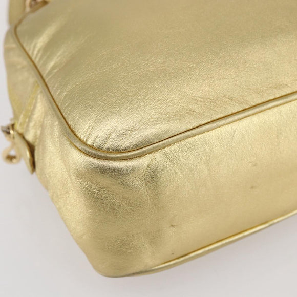 LOEWE Anagram Shoulder Bag Leather Gold Auth 153984