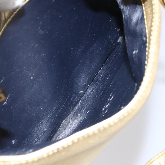 LOEWE Anagram Shoulder Bag Leather Gold Auth 153984