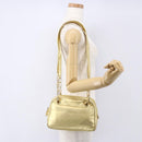 LOEWE Anagram Shoulder Bag Leather Gold Auth 153984-24