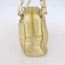 LOEWE Anagram Shoulder Bag Leather Gold Auth 153984-4
