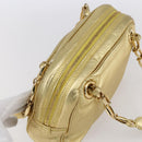 LOEWE Anagram Shoulder Bag Leather Gold Auth 153984-6