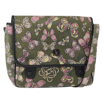 LOEWE Shoulder Bag Leather Green Auth 153985