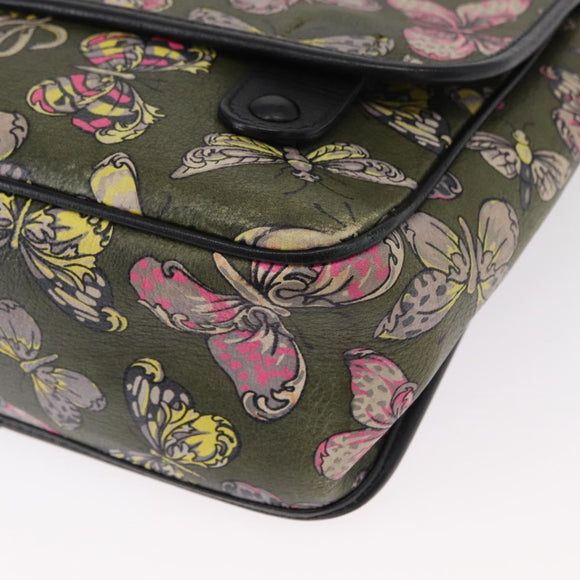 LOEWE Shoulder Bag Leather Green Auth 153985