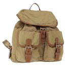 PRADA Backpack Nylon Beige Silver Auth 153987-1