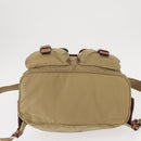 PRADA Backpack Nylon Beige Silver Auth 153987-5