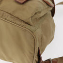 PRADA Backpack Nylon Beige Silver Auth 153987-15