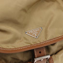 PRADA Backpack Nylon Beige Silver Auth 153987-20