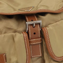 PRADA Backpack Nylon Beige Silver Auth 153987-19