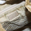 PRADA Backpack Nylon Beige Silver Auth 153987-23