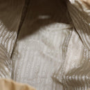 PRADA Backpack Nylon Beige Silver Auth 153987-22