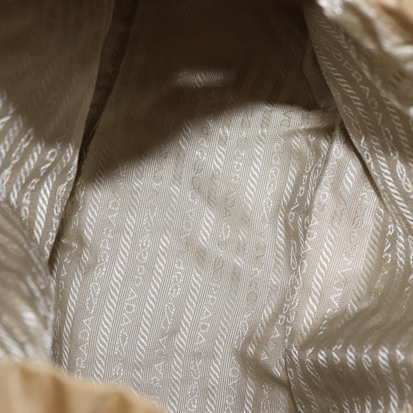 PRADA Backpack Nylon Beige Silver Auth 153987