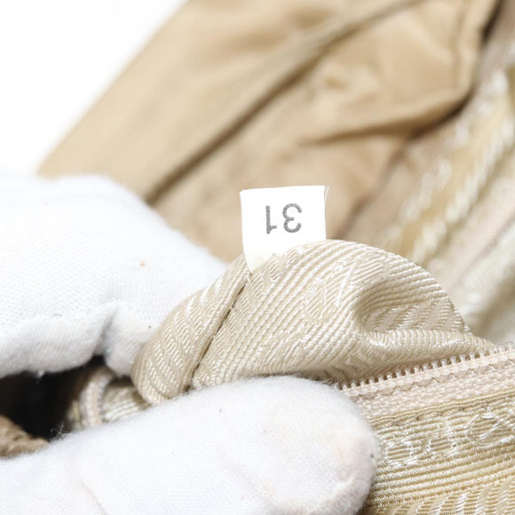 PRADA Backpack Nylon Beige Silver Auth 153987