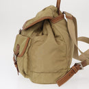 PRADA Backpack Nylon Beige Silver Auth 153987-3