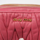 Miu Miu Matelasse Chain Shoulder Bag Leather Pink Gold Auth 153988-17