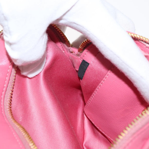 Miu Miu Matelasse Chain Shoulder Bag Leather Pink Gold Auth 153988