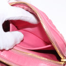 Miu Miu Matelasse Chain Shoulder Bag Leather Pink Gold Auth 153988-22