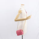 Miu Miu Matelasse Chain Shoulder Bag Leather Pink Gold Auth 153988-23