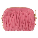 Miu Miu Matelasse Chain Shoulder Bag Leather Pink Gold Auth 153988-2