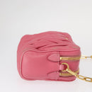 Miu Miu Matelasse Chain Shoulder Bag Leather Pink Gold Auth 153988-3