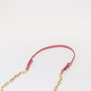 Miu Miu Matelasse Chain Shoulder Bag Leather Pink Gold Auth 153988-8