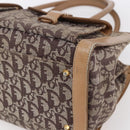 Christian Dior Trotter Canvas Hand Bag Brown Gold Auth 153990-10