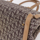 Christian Dior Trotter Canvas Hand Bag Brown Gold Auth 153990-15