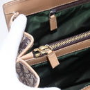 Christian Dior Trotter Canvas Hand Bag Brown Gold Auth 153990-18