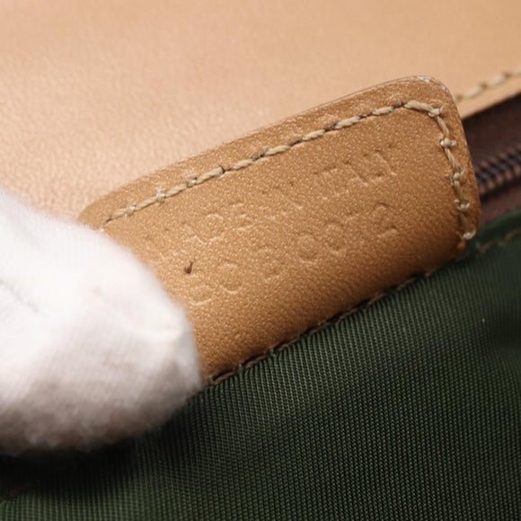 Christian Dior Trotter Canvas Hand Bag Brown Gold Auth 153990