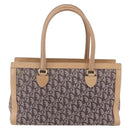Christian Dior Trotter Canvas Hand Bag Brown Gold Auth 153990-2