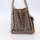 Christian Dior Trotter Canvas Hand Bag Brown Gold Auth 153990-4