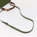 FENDI Silvana Hand Bag Leather 2way Green Gold Auth 153992-9