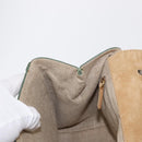 FENDI Silvana Hand Bag Leather 2way Green Gold Auth 153992-23