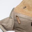 FENDI Silvana Hand Bag Leather 2way Green Gold Auth 153992-24