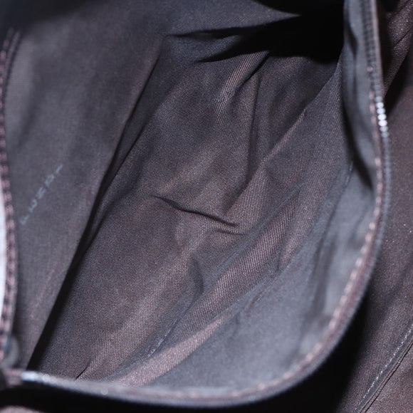 FENDI Zucchino Canvas Mamma Baguette Shoulder Bag Beige Brown Auth 153995