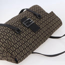 FENDI Zucchino Canvas Mamma Baguette Shoulder Bag Beige Brown Auth 153995-6