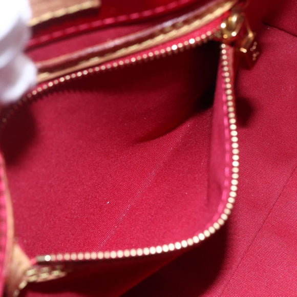 LOUIS VUITTON Monogram Vernis Reade PM Hand Bag Pomme D'amour M91990 Auth 153998