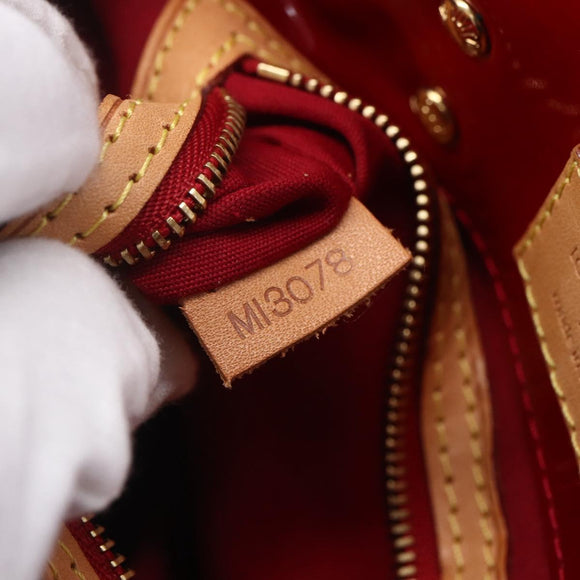 LOUIS VUITTON Monogram Vernis Reade PM Hand Bag Pomme D'amour M91990 Auth 153998