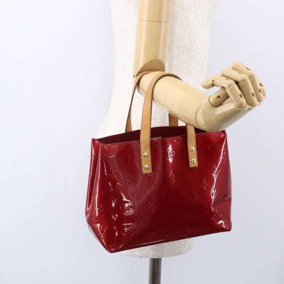LOUIS VUITTON Monogram Vernis Reade PM Hand Bag Pomme D'amour M91990 Auth 153998