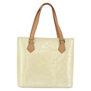 LOUIS VUITTON Monogram Vernis Houston Hand Bag Perle M91342 LV Auth 154000-2