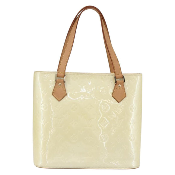 LOUIS VUITTON Monogram Vernis Houston Hand Bag Perle M91342 LV Auth 154000