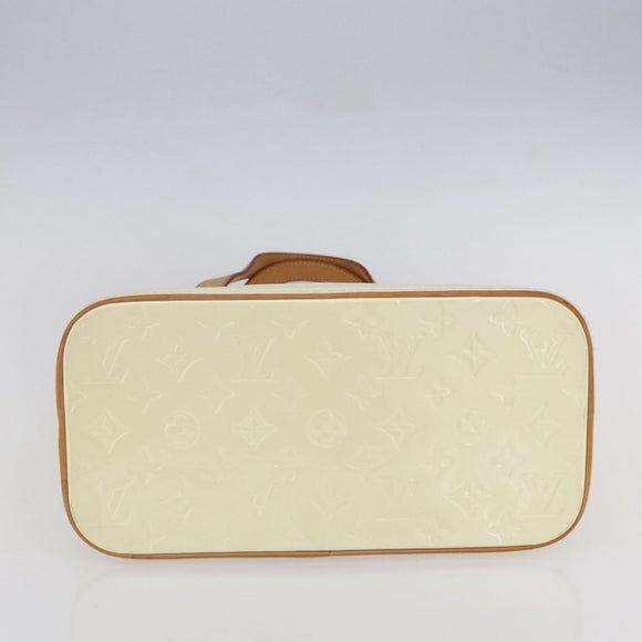 LOUIS VUITTON Monogram Vernis Houston Hand Bag Perle M91342 LV Auth 154000