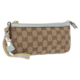 GUCCI GG Canvas Pouch Beige 152507 Auth 154014